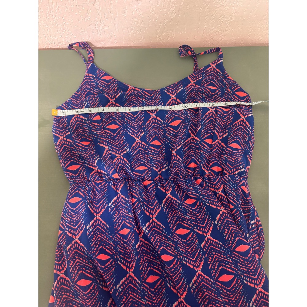 Dee Elle Blue Coral Tribal Geometric Cutout Maxi Dress Womens Size Small Boho - Picture 6 of 7
